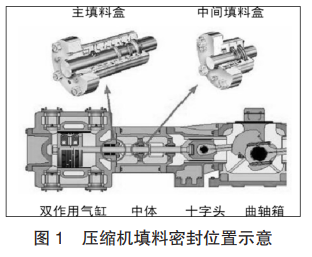 图1 压缩机填料密封位置示意