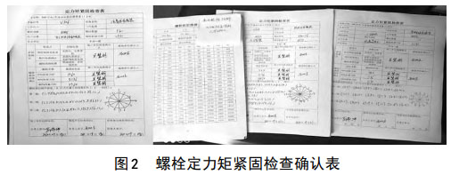 螺栓定力矩紧固检查确认表
